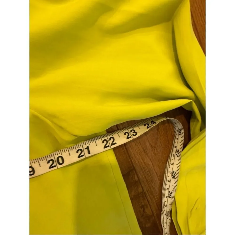 Tess Dress Vintage 100% silk neon yellow button down blouse 16 - Picture 9 of 10
